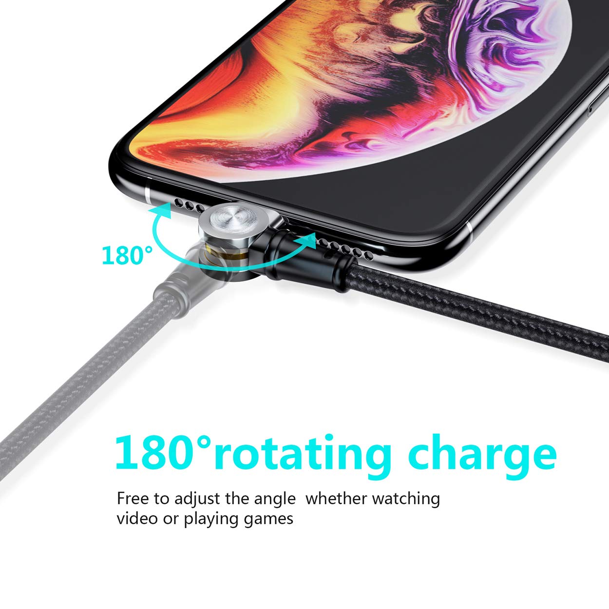 Magnetic Charging Cable - 180° (with 2 ports) - Laric